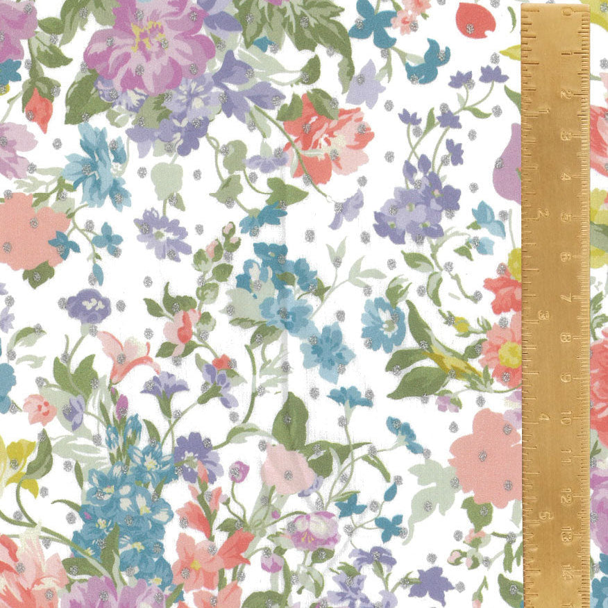 Liberty Fabrics & Bridgerton (NETFLIX) Bouquet Parade Spot Metallic Tana Lawn™ Cotton L0363MT75483A