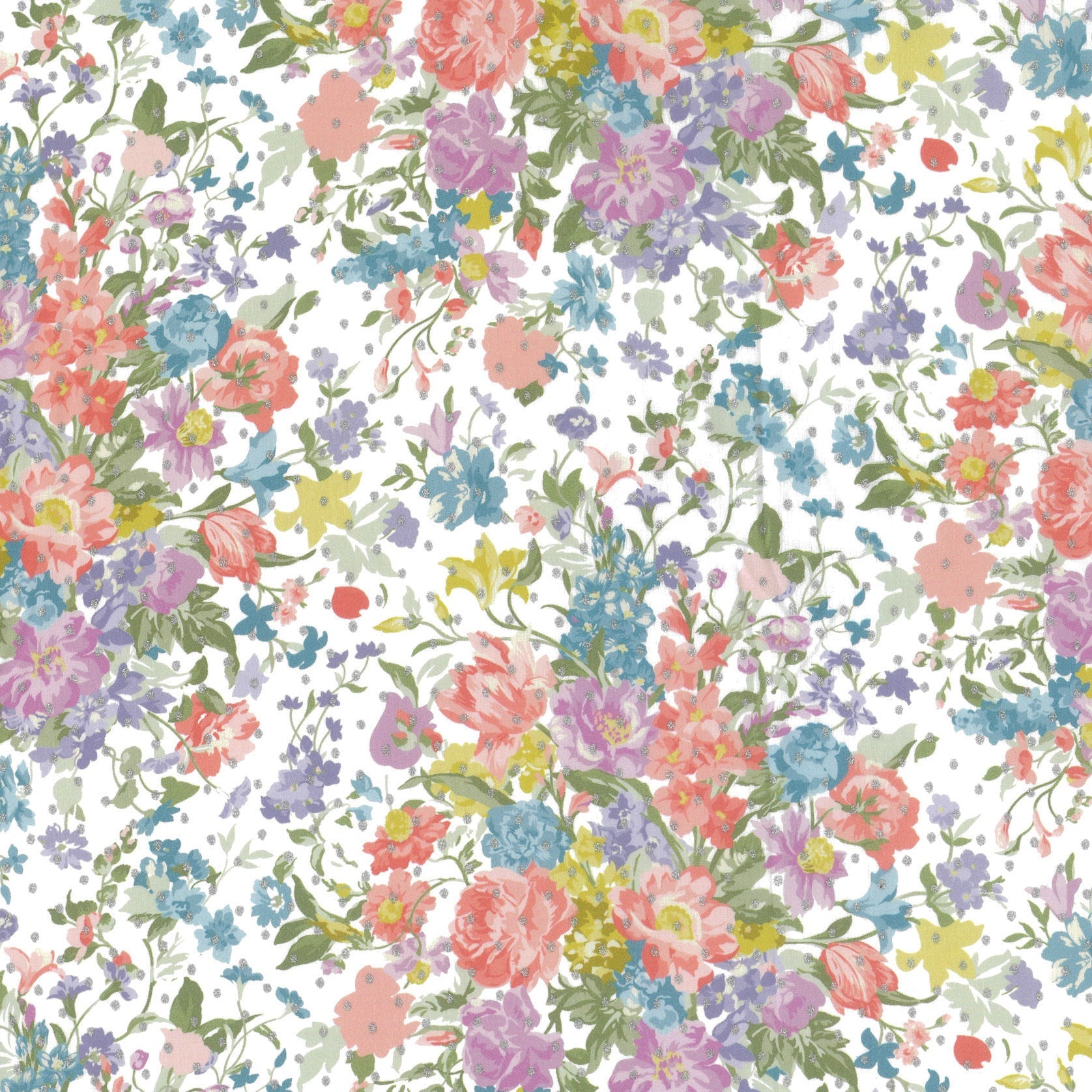 Liberty Fabrics & Bridgerton (NETFLIX) Bouquet Parade Spot Metallic Tana Lawn™ Cotton L0363MT75483A