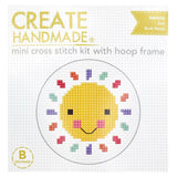 Create Handmade Mini Cross Stitch Kit Sun Design With Hoop Frame