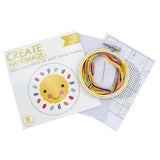 Create Handmade Mini Cross Stitch Kit Sun Design With Hoop Frame