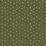 An olive green fabric pattern featuring a repeating geometric design of small white diamonds with thin tan hexagonal outlines. A 'Confidence in Textiles' certification logo is visible in the bottom-left corner.