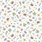 Enchanted Seas 4939-MU Pirate Toss White Multi 100% Cotton