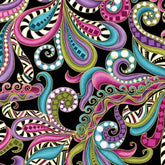 Benartex Dog On It Black Carnival Scroll SKU: 6256M-12 100% Cotton Fabric WOF 110cm- 112cm