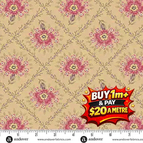 WILDFLOWER COTTAGE - A1591R - 100% COTTON