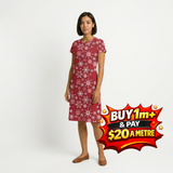 MISTLETOE & HOLLY SNOWFLAKES BARN RED - C16402-BARNRED - 100% COTTON