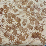 Brown Floral Batik Fabric 205 Lattte WOF 110cm - 112cm