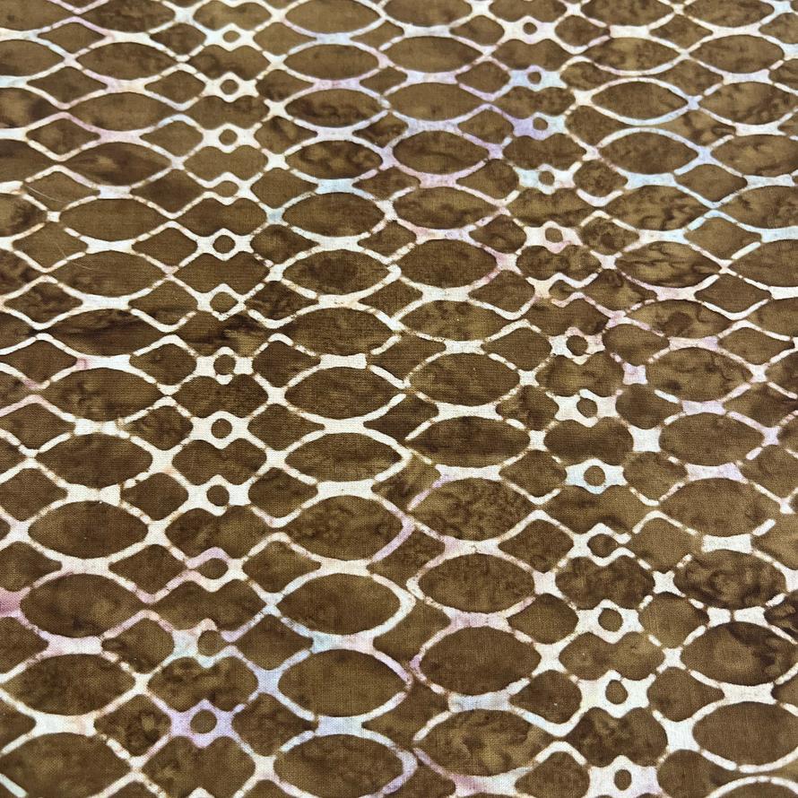 Brown Scroll Batik 100% Cotton Fabric WOF 110cm- 112cm