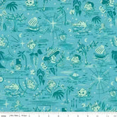 FOREVER NEVERLAND NEVERLAND MAP LAGOON - C15902 - PEACOCK - 100% Cotton