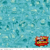 FOREVER NEVERLAND NEVERLAND MAP LAGOON - C15902 - PEACOCK - 100% Cotton