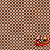HEY PUMPKIN CHECKS ORANGE - C16036 - Charcoal - 100% Cotton