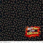 NAUGHTY OR NICE HOLLY BERRIES BLACK - C16263-BLACK - 100% COTTON