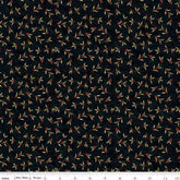 NAUGHTY OR NICE HOLLY BERRIES BLACK - C16263-BLACK - 100% COTTON