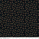 NAUGHTY OR NICE HOLLY BERRIES BLACK - C16263-BLACK - 100% COTTON