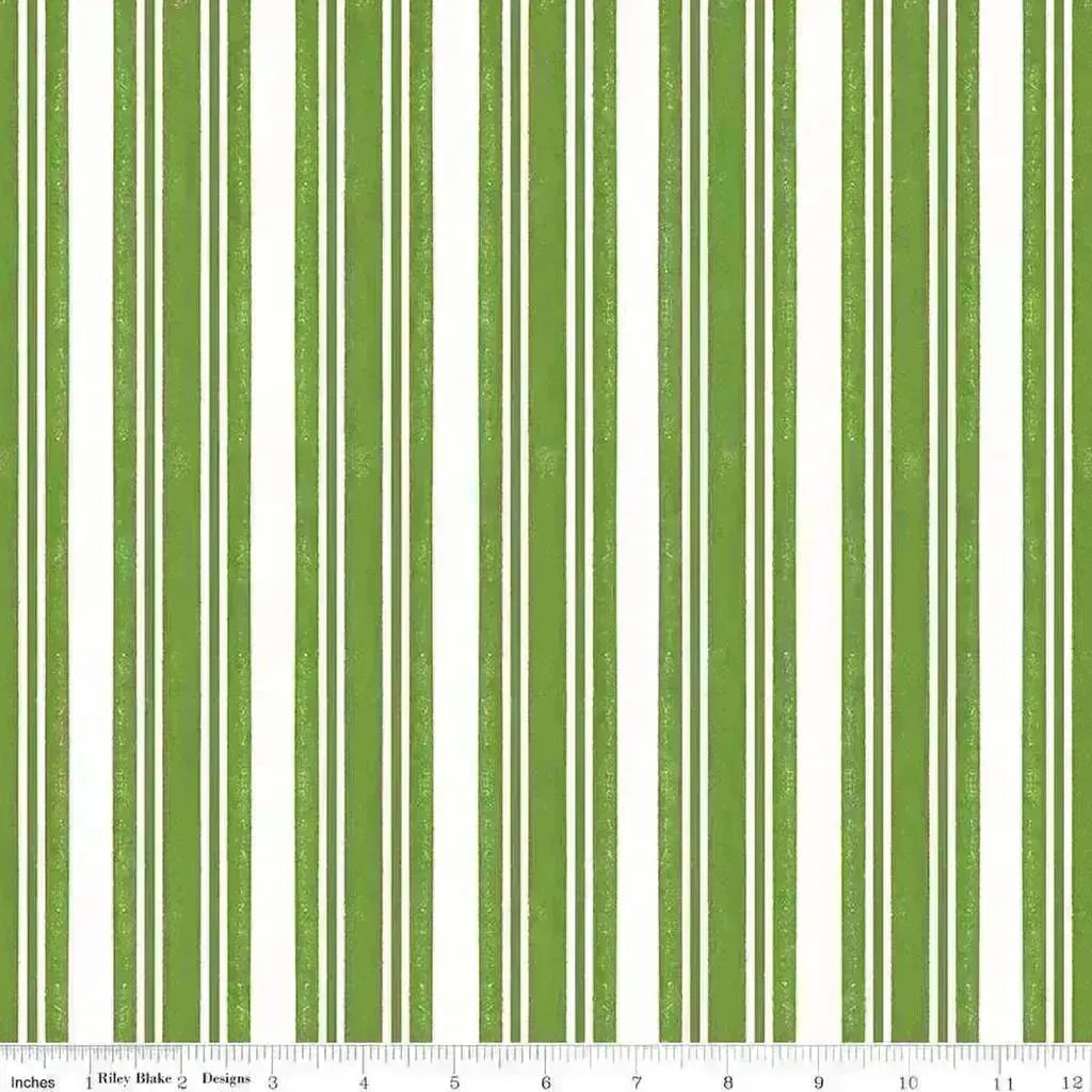 CLASSIC CHRISTMAS STRIPE GREEN - C16289 - GREEN - 100% Cotton