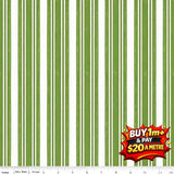 CLASSIC CHRISTMAS STRIPE GREEN - C16289 - GREEN - 100% Cotton