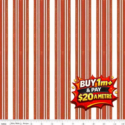 CLASSIC CHRISTMAS STRIPE RED - C16289-RED - 100% COTTON