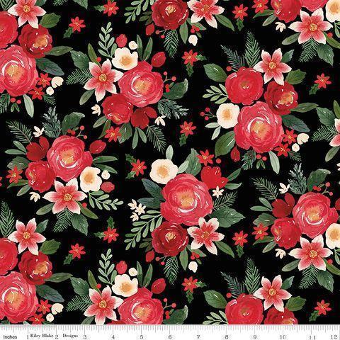 CHARMING CHRISTMAS MAIN BLACK - C16350-BLACK - 100% COTTON