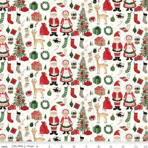 CHARMING CHRISTMAS SANTA & MRS. CLAUS CLOUD - C16351-CLOUD - 100% COTTON