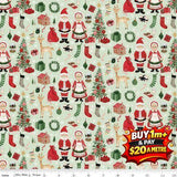 CHARMING CHRISTMAS SANTA & MRS. CLAUS MINT - C16351-MINT - 100% COTTON