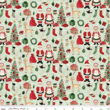 CHARMING CHRISTMAS SANTA & MRS. CLAUS MINT - C16351-MINT - 100% COTTON