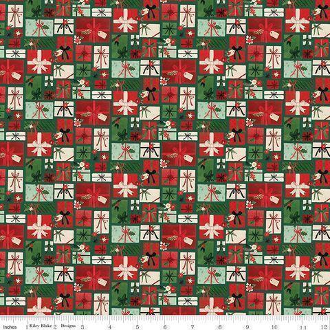 CHARMING CHRISTMAS PRETTY PRESENTS GREEN - C16352-GREEN - 100% COTTON