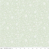 CHARMING CHRISTMAS FLORAL OUTLINE MINT - C16354-MINT - 100% COTTON