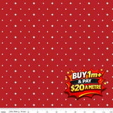 CHARMING CHRISTMAS STARS RED - C16355-RED - 100% COTTON