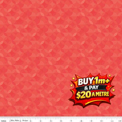 NEW BOX OF CRAYONS KALEIDOSCOPE RED - C16515-RED - 100% COTTON