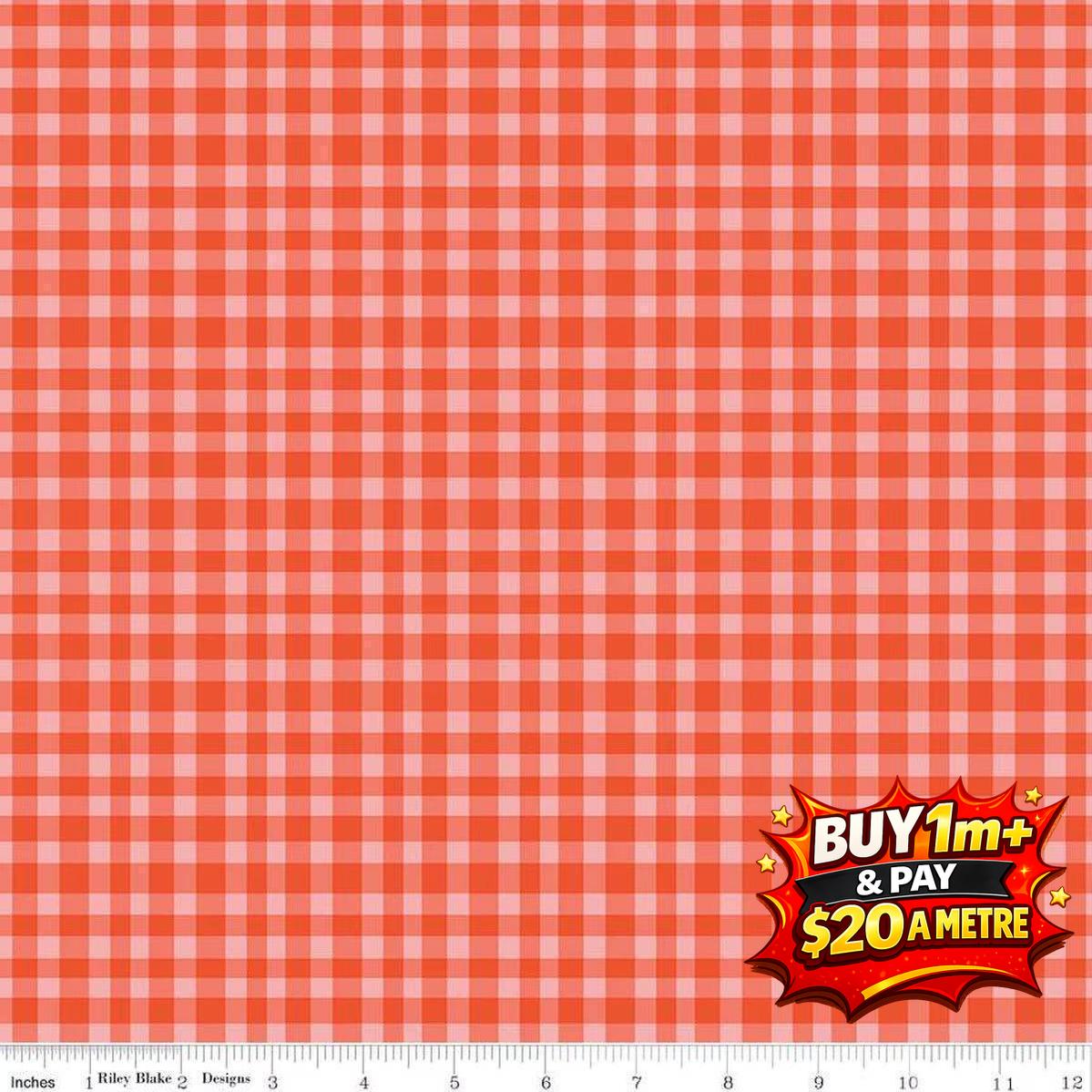 C16595 -Red Riley Blake Handmade Gingham - 100% Cotton