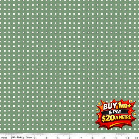 IVY REESE SIMPLE GINGHAM GREEN - C16604-GREEN - 100% COTTON
