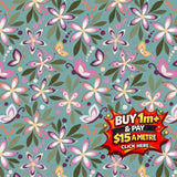 JUJU'S PETALS MAIN TEAL - C16610-TEAL - 100% Cotton