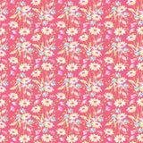 Painted Petals CD17594 Bouquets Pink Cotton Fabric 100%