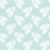 Light blue fabric with white pine needle pattern, featuring an $11.00 per metre price tag.