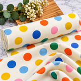 Rainbow Multicoloured Polka Dot Premium 100% Cotton Fabric 46cm x 55cm
