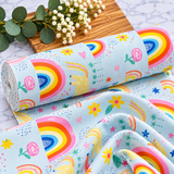 Magical Rainbows & Shooting Stars Premium 100% Cotton Fabric 46cm x 55cm
