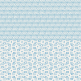 Chiara Rose Hazel 1 fabric: light blue geometric diamond and abstract patterns on a cream background.