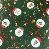 Christmas Green Snow Globe Fabric DX10620