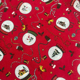 Christmas RED Snow Globe Fabric DX10620L B