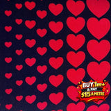 Cosmos Textiles Red Hearts On Navy Linen/Cotton Blend WOF 110cm - 112cm