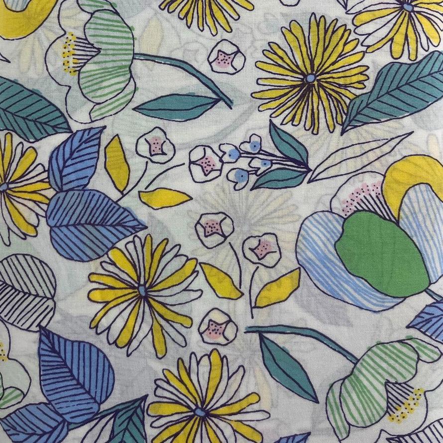 Cotton Printed Lawn, 70gsm, 1025-601-3A, Hokkoh, Japan 110cms