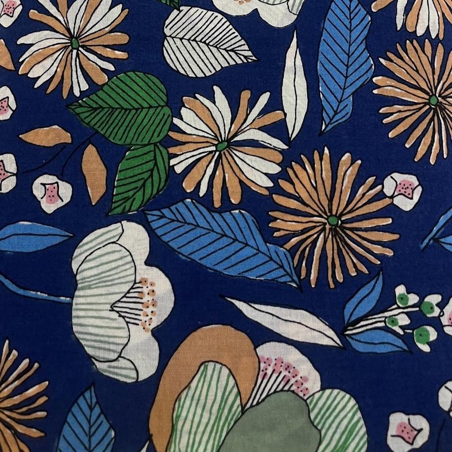 Cotton Printed Lawn, 70gsm, 1025-601-3D, Hokkoh, Japan 110cms