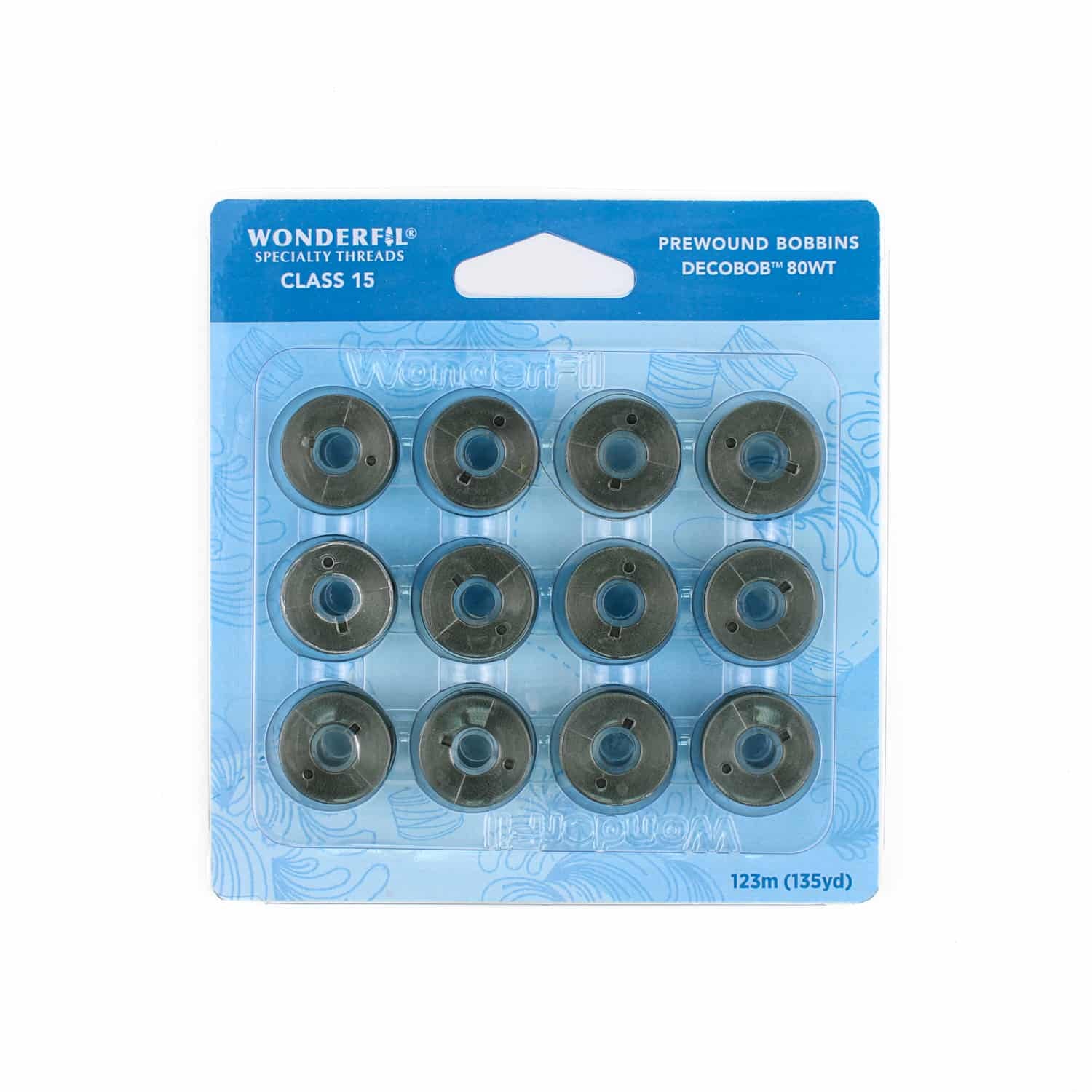 DecoBob prewound bobbins 111 Metal Grey Class 15