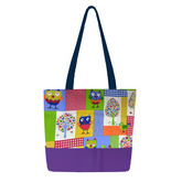 DIY Luxe Tote Bag Kit – Premium Fabric + Easy Instructions Purple, Owl and trees