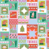DECK THE HALLS CHRISTMAS COLLAGE DV6920 100% COTTON
