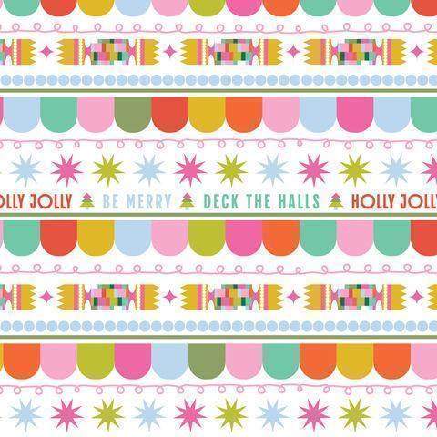 DECK THE HALLS CHRISTMAS STRIPE DV6921 100% COTTON