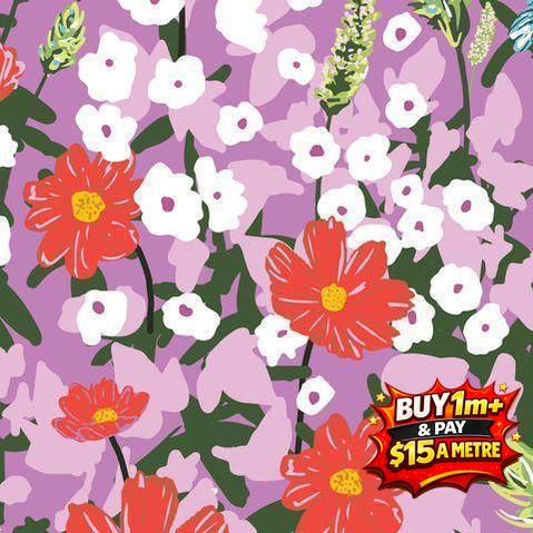SUMMER ABROAD POPLIN SALZBURG LILAC DVF1102 100% COTTON POPLIN 120GSM 147CM