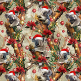KK Fabrics 100% Cotton Festive Friends Koala