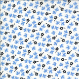 Figs & Shirtings 20393 12 Blue Black Floral Moda Fig Tree 100% Cotton WOF 110cm - 112cm