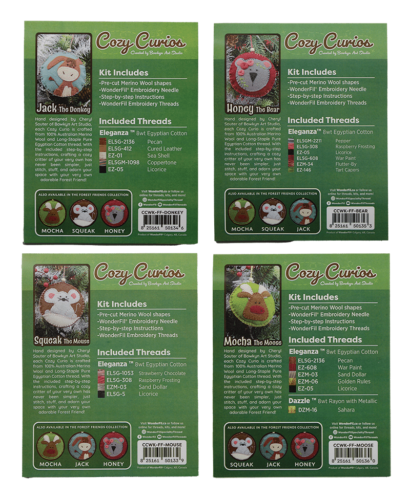 WonderFil Cozy Curios – Forest Friends Wool Kit
