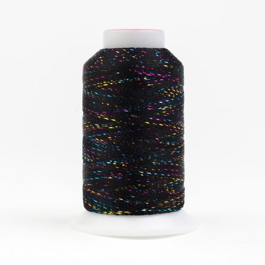 Thread - GlaMore Rayon Metallic - 12Wt - GM160 - Black Multicolor - 274m/300yd